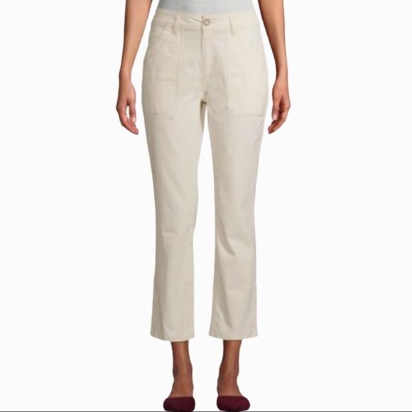 Nwt Time and Tru Utility Carpenter Pants Twill Delicate Ivory Size 18 High Rise - Picture 1 of 12